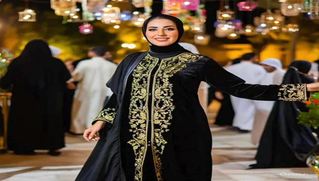 Busana Muslim Hitam dan Gold yang Elegan untuk Acara Spesial