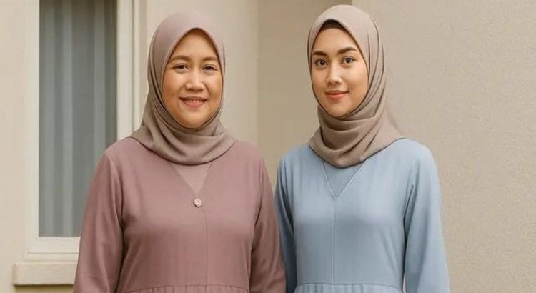 Gamis V Neck yang Modern dan Cocok untuk Segala Usia