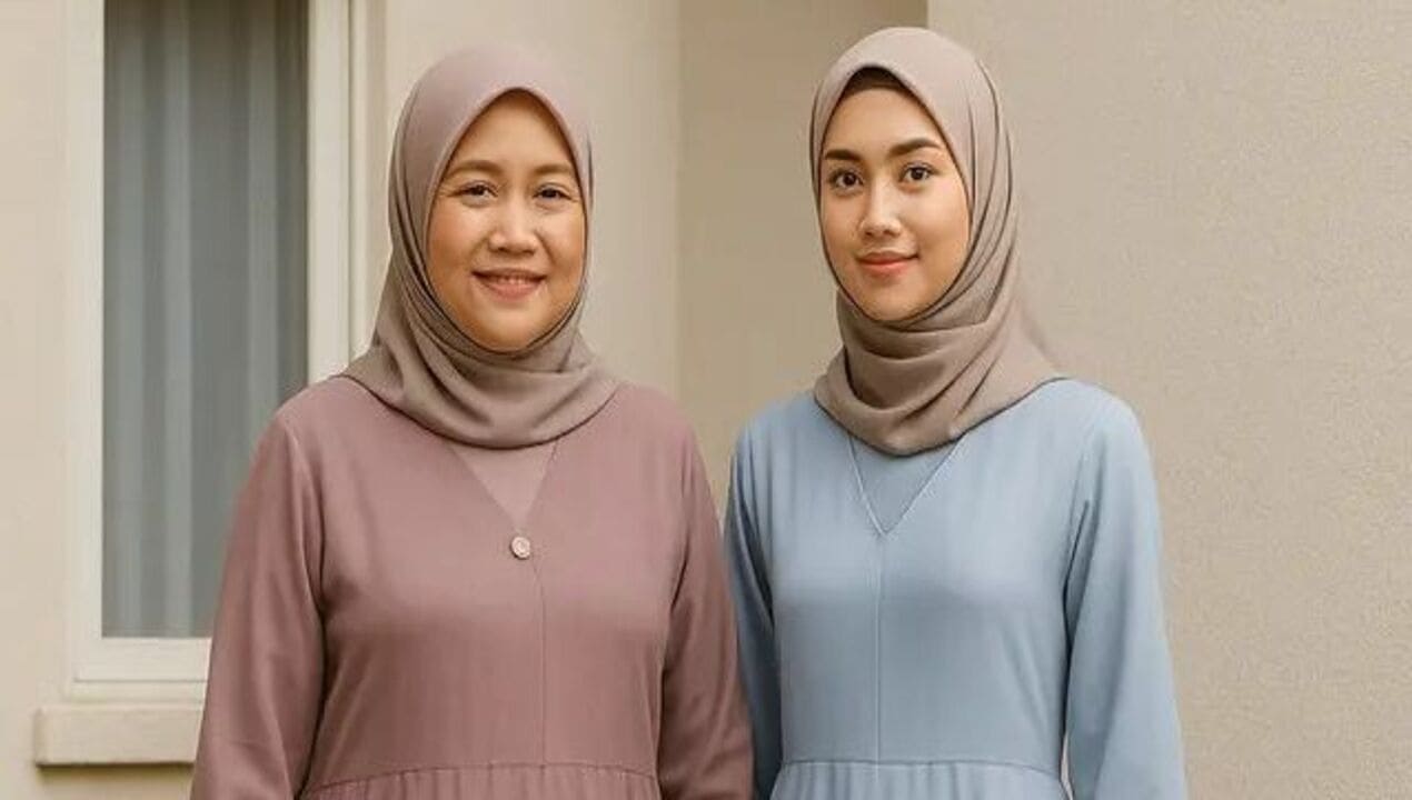 Gamis V Neck yang Modern dan Cocok untuk Segala Usia