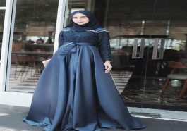 Dress Biru Hijab Mewah untuk Muslima yang Ingin Tampil Bersinar