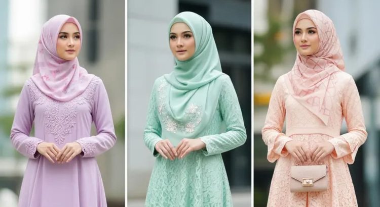 Gamis Renda Terbaru Dengan Gaya Hijab Anggun dan Modern