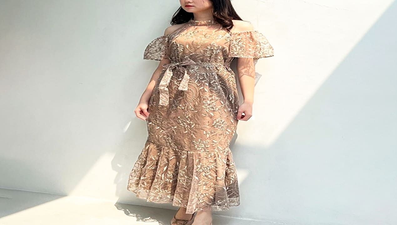 Dress Brokat Duyung Panjang Non Hijab yang Elegan dan Memikat