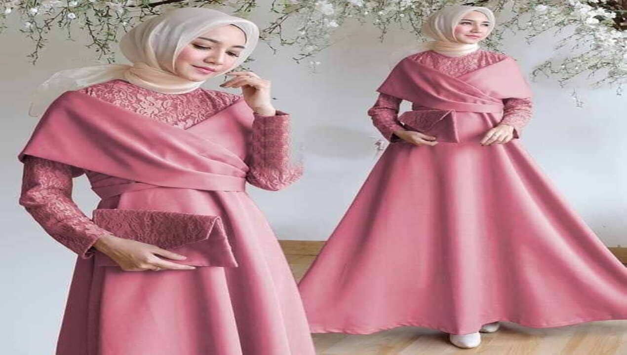 Long Dress Brokat Non Hijab Elegan dengan Sentuhan Sederhana