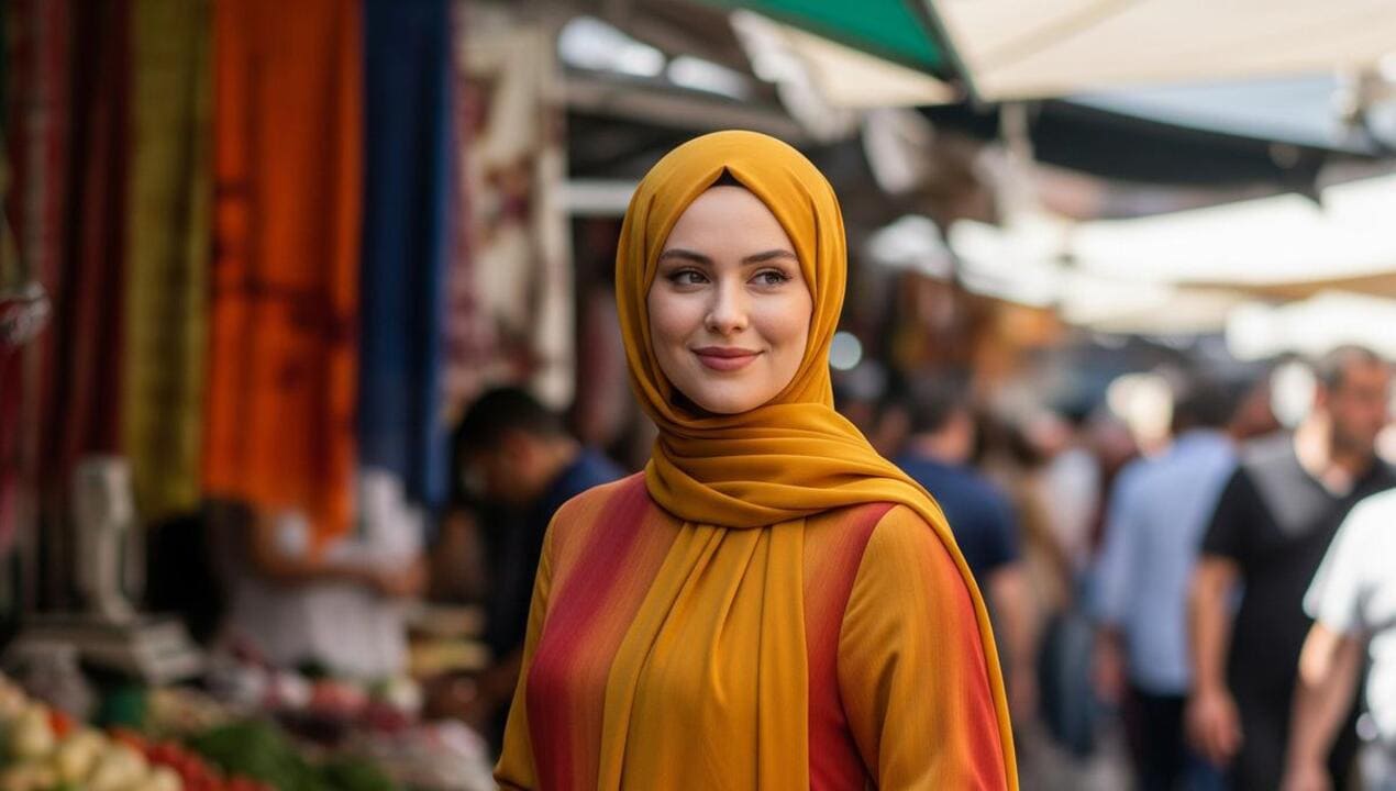 Hijab Analogous Paduan Dress dengan Warna Lembut dan Stylish