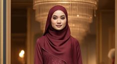 Hijab Burgundy 6 Inspirasi Dress Brokat Elegan Tahun 2025