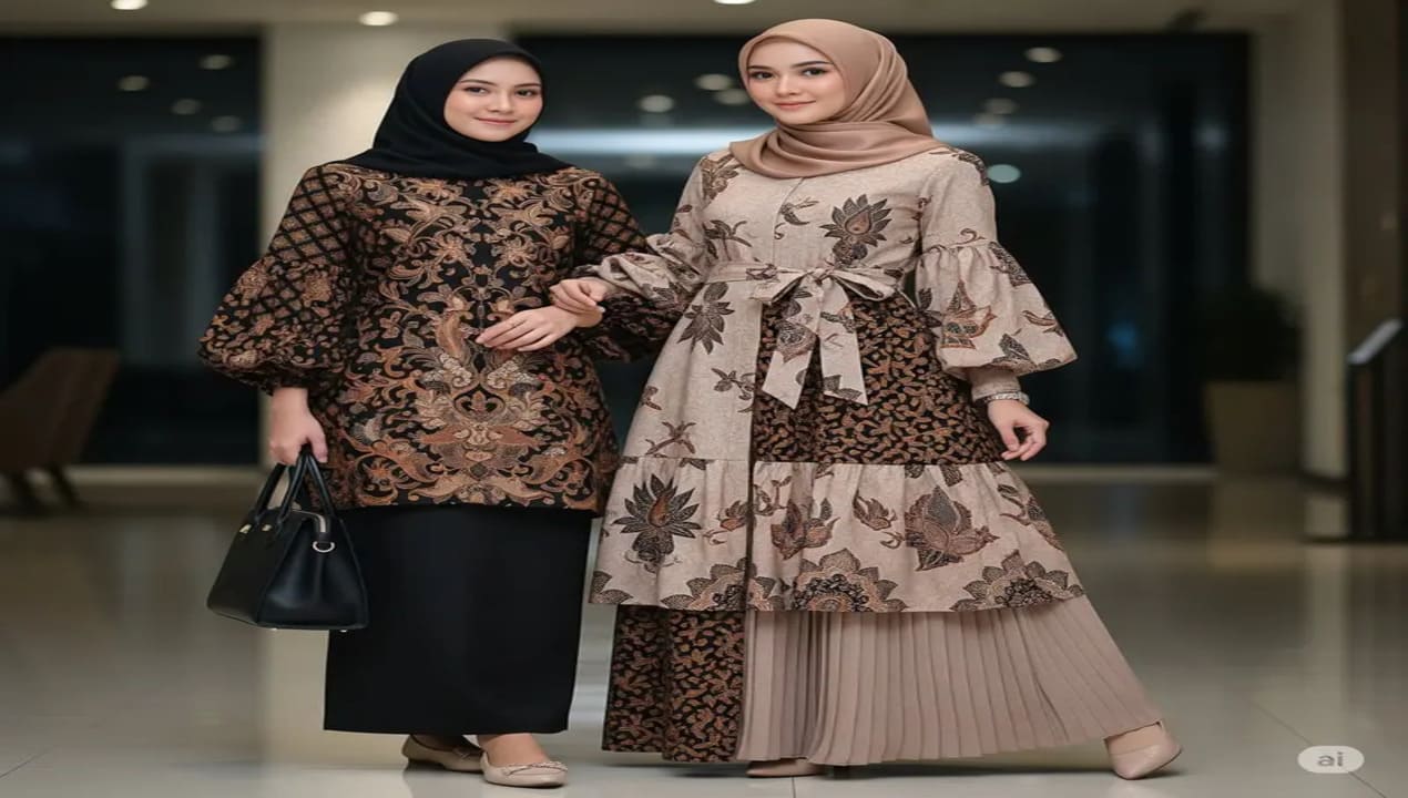 Hijab Lengan Balon Batik 2025 Modis, Sopan, dan Nyaman
