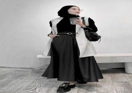 Monokrom hingga Bright Color Kombinasi Hijab dan Long Dress