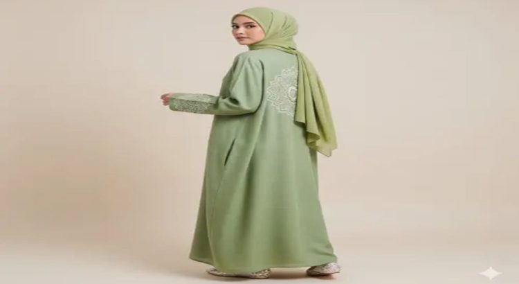 Dress Muslim Kombinasi Linen dan Bordir Elegan Terbaru 2025
