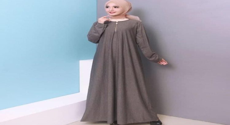 Dress Muslim Polos Long Dress Kombinasi Blazer Formal Anggun