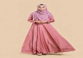 Gamis Polos Elegan dengan Hijab Motif Kekinian di 2025