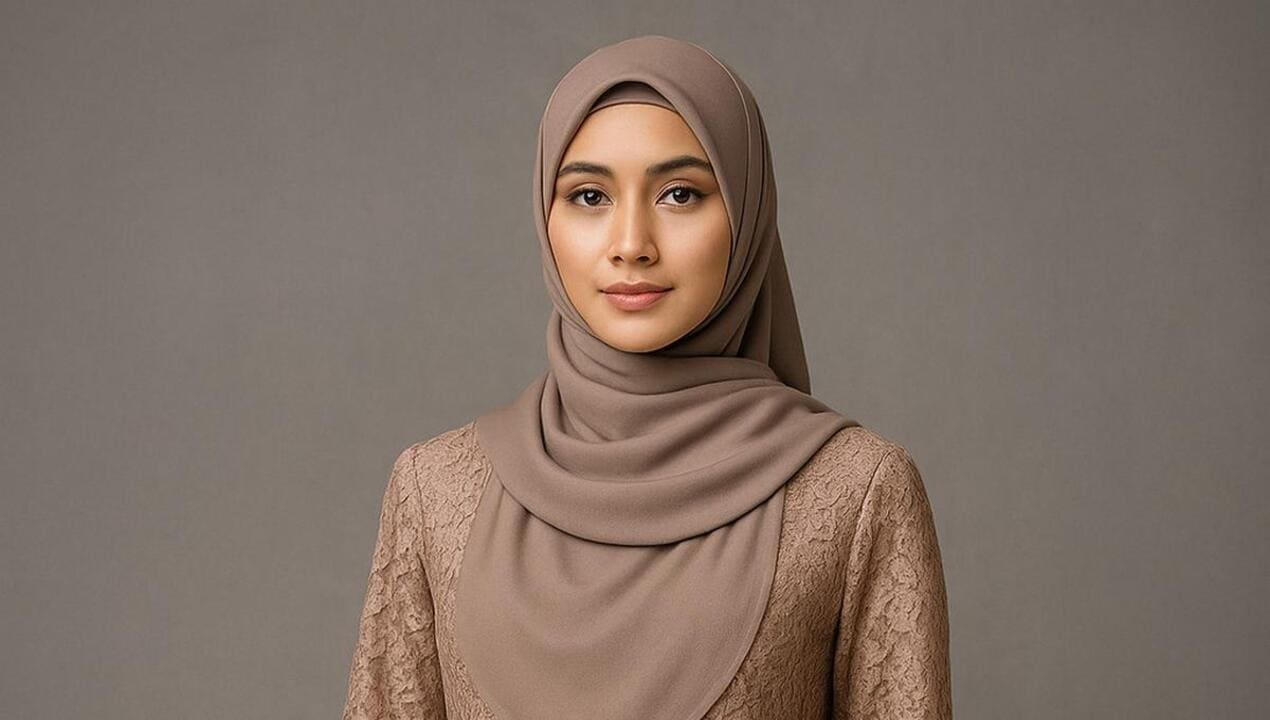 Hijab Earth Tone dengan Dress untuk Tampilan Natural dan Elegan